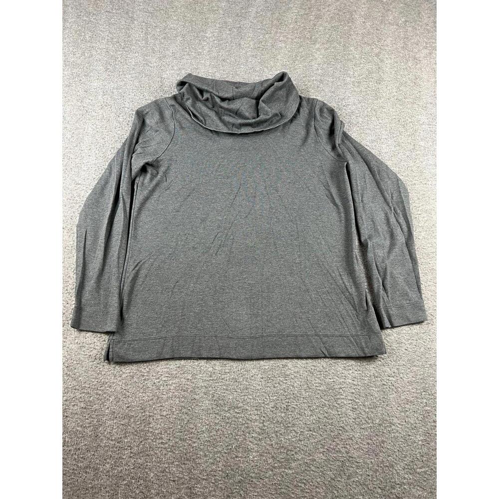 L.L.Bean Women's Long‎ Sleeve Gray Cotton Top Size Large